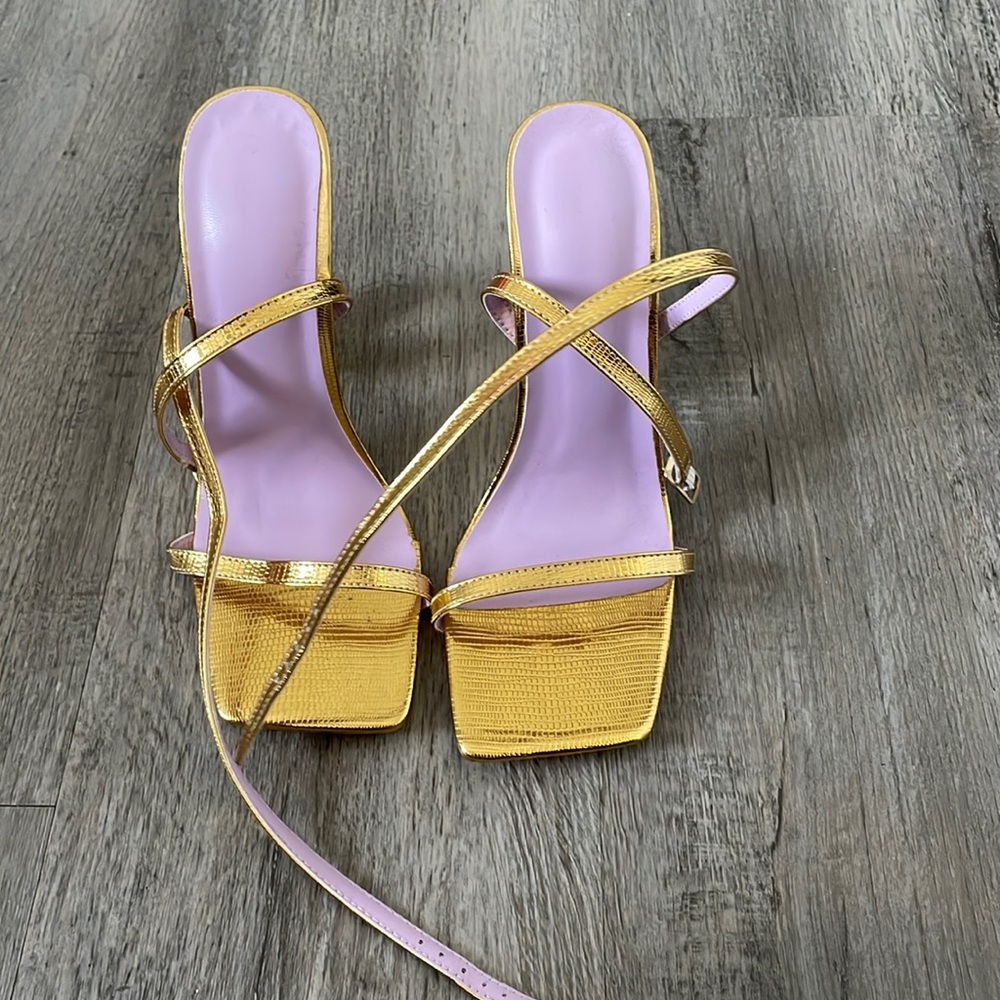 Gold Abstract Heels